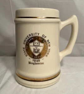 Taza de cerveza Stein 1948 Binghampton 6,5" H. Universidad Estatal de Nueva York - Imagen 1 de 7