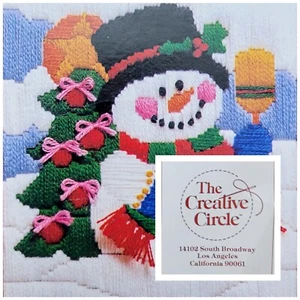 Vtg The Creative Circle #2178 "Mr. Snowman" 8x10 Long Stitch Kit INC - Picture 1 of 13