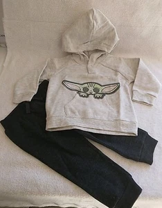 Nuevo Disney STAR WARS Baby Yoda Grogo Niños 6-9 Meses Sudadera con Capucha y Pantalones Set - Imagen 1 de 3