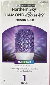 NIB Gemmy LED Northern Sky Diamond Sparkle Christmas Multicolor Edison Bulb - Picture 1 of 4