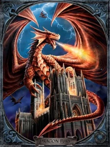 ANNE STOKES ART - DRAGON FURY 3D BILD DRUCK 300mm x 400mm - Bild 1 von 2