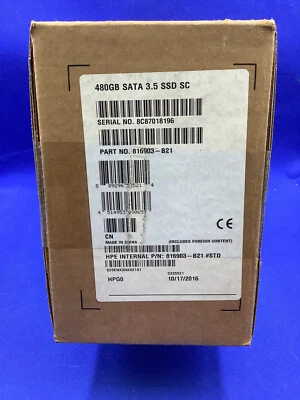816903-B21 HPE 480GB SATA 6G READ INTENSIVE LFF (3.5IN) SCC SSD 817077-001 - Image 1 of 3