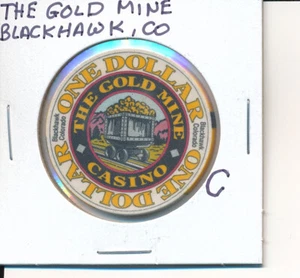 BLACK HAWK COLORADO CASINO CHIP - THE GOLDMINE $1 - C - Picture 1 of 2