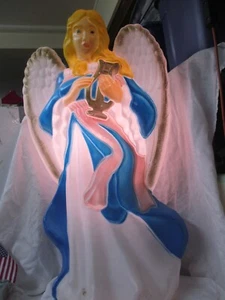 Vintage Santa's Best Northfield IL Blow Mold Lighted Christmas Angel - Picture 1 of 7