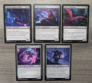 MTG Magic Set of 5 Black Ninja Creatures Kamigawa: Neon Dynasty NEO - Picture 1 of 1