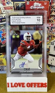 2019 LEAF DRAFT JAQUAN JOHNSON ROOKIE AUTOGRAPH PGA 10 GEM MINT C STORE READ - Picture 1 of 4