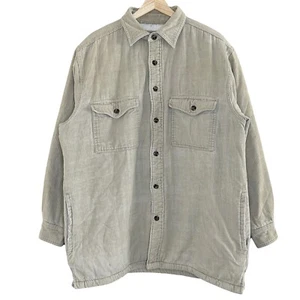 Vintage High Sierra Cream Corduroy Jacket Shacket Mens Medium Sherpa Fleece - Picture 1 of 12