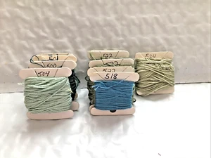 Lot of 10 DMC Cross Stitch Floss Carded-#500,501,503,504,518,522x3,523,524 - Picture 1 of 9