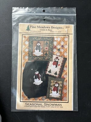 Muñeco de nieve de temporada apliques patrón prados de pino diseños #97037 19,75 x 20,5" nuevo Foto 1 de 2