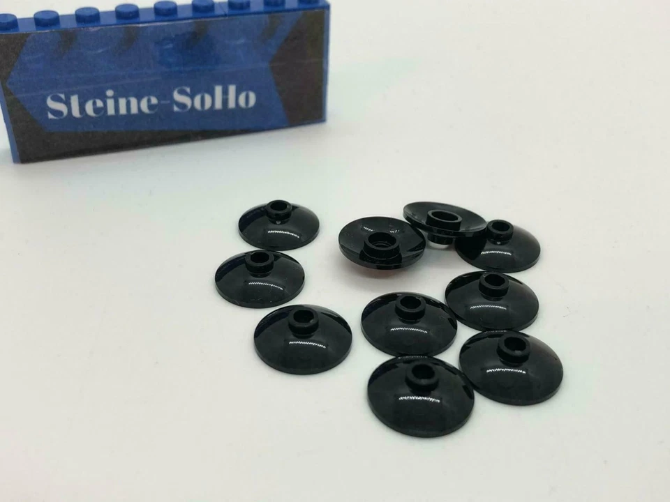 Lego (c) 10x Radar Schuessel - 2x2 - schwarz - 4740 - dish 2x2 inverted