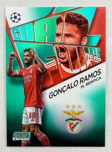 Goncalo Ramos 2022-23 Stadium Club Chrome UEFA Goal Force Green Refractor #/99