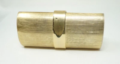 Rodo Italy Purse Gold Clutch Hard Shell Box Textured Goldtone Metal - Image 1 of 4
