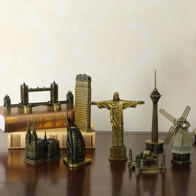 Metal World Famous Landmark Building Model Statue Architecture Souvenir Decor - Image 1 of 4
