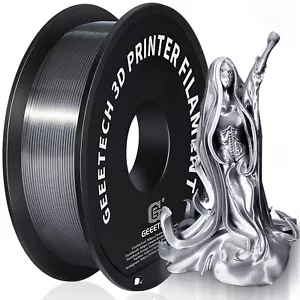 GEEETECH Silky PLA 3D Printer Filament 1.75mm 1KG Silk Silver Metallic Filament - Picture 1 of 8