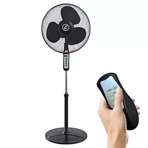 Ventilatore a piantana potente 50W pale 40 cm silenzioso con telecomando nero - Foto 1 di 8