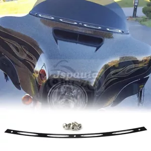 Black 4 Slots Windshield Trim Batwing Fairing For Harley Touring Electra Glide - Picture 1 of 9