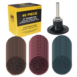 Dura-Gold 46 pc 2" Diameter Surface Conditioning Sanding Discs Variety Pack, Pad - Picture 1 of 5