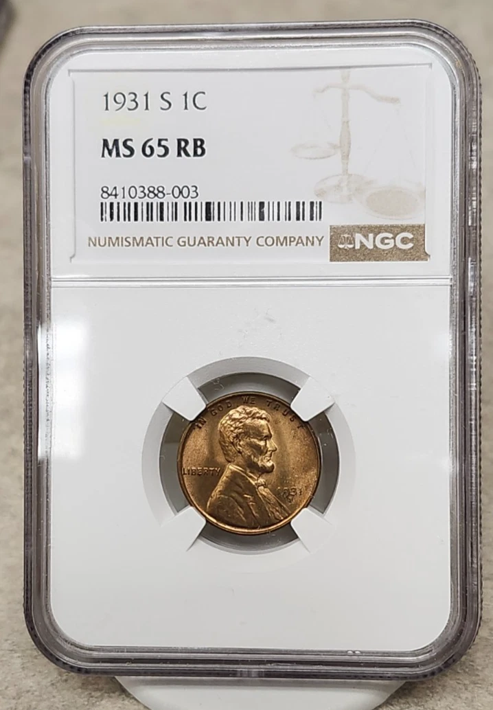 1931 Year Grade MS 65 Lincoln Wheat US Small Cents (1909-1958) for