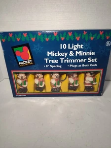 Vtg Mickey Unlimited Mickey & Minnie 10 Light Tree Trimmer Set by Minami OPEN BX - Picture 1 of 7