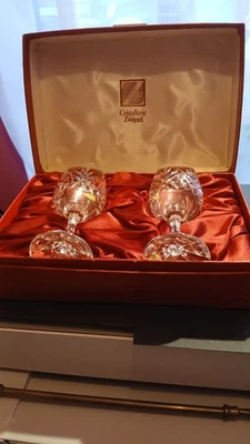 Vintage Cristallerie Zwiesel Lead Crystal Wine Glasses x 2 Original Boxed Ex/c - Image 1 of 4