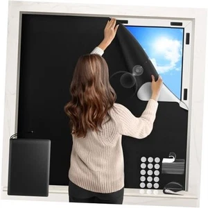 100%out Curtains for Bedroom,Portableout Shades 57"W x 118"L (Pack of 1) Black - Picture 1 of 7