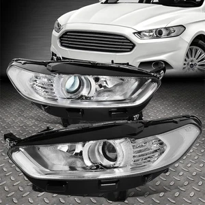 FOR 13-16 FORD FUSION FACTORY STYLE PROJECTOR HEADLIGHT HEAD LAMPS CHROME/CLEAR - Picture 1 of 9