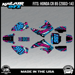 Graphics Kit for Honda CR 85 2003-2014 CR85 Twitch-Cyan Magenta - Picture 1 of 4