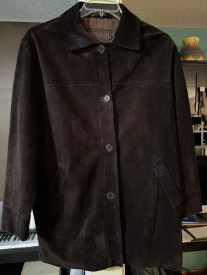 Chaqueta grande de cuero de gamuza COACH para mujer Foto 1 de 4