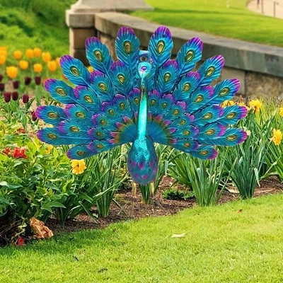 Realistic Peacock Outdoor Statues Peacock Decor Garden Sculpture Statues Garden - image 1 of 4