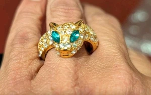 Kenneth J Lane Pave clear leopard Ring usa - Picture 1 of 4