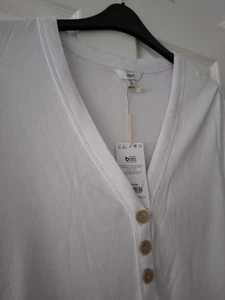 Next Women's White Henley Style Top Size 24 - Picture 1 of 4
