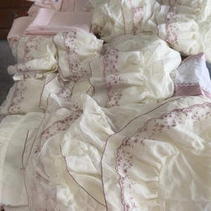 Vtg. Lot Of Curtains Variety Of Sizes Ivory And Pinks Home Collections - Picture 1 of 12
