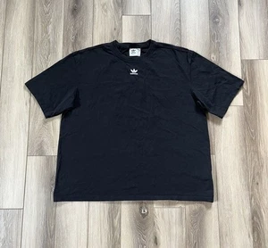 Adidas Originals Trefoil Mens Black Crewneck T Shirt Tee Black Sz M 100% Cotton - Picture 1 of 8