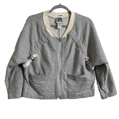 Chaqueta Prairie Underground Para Mujer Gris Medio Cremallera Completa Detalle Hebilla Recortada Foto 1 de 4