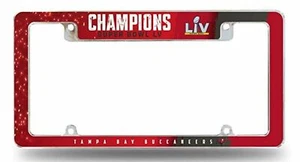 Tampa Bay Buccaneers Super Bowl LV Champions ALL OVER Chrome License Plate Frame - Picture 1 of 1
