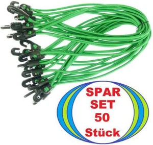 50 x Zelt Planen Spanner 25 cm GRÜN mit Haken Planenspanner Spann Gummi Spannfix - Picture 1 of 7