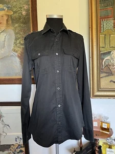 Men’s Gucci Black Military Epaulet Shoulder Shirt Size 38 / 15 - Picture 1 of 20