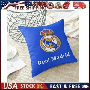 Real Madrid Throw Pillow Covers ( 18” x 18” ) for Sofa Couch Bedroom Living Room - Picture 1 of 15