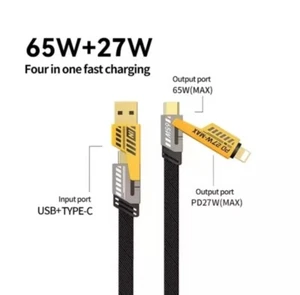 3 in 1 Multi USB C A 8PIN PD Ladegerät Ladekabel 65W / 27W für iPhone Samsung - Bild 1 von 7
