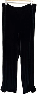 Karen Kane Women's Black Pants Velvet Wide Leg sz XL pull on elastic waist - Picture 1 of 7