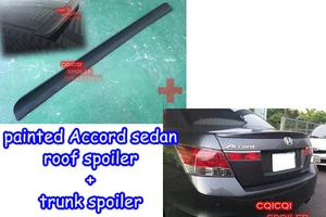 Painted Honda 08-12 ACCORD 8th Sedan roof spoiler + OEM type trunk spoiler ◎ - Picture 1 of 3