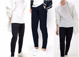 MEN SLIM FIT TRACKSUIT BOTTOMS SKINNY JOGGERS SWEAT PANTS GYM TROUSERS - Picture 1 of 9