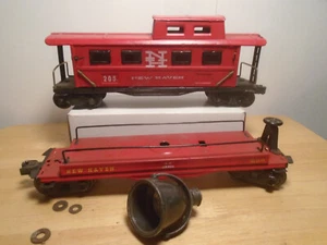 PREWAR AMERICAN FLYER 0 GAUGE CABOOSE + SEARCHLIGHT CUSTOM PAINTED TO NEW HAVEN - Picture 1 of 4