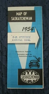 1954 AAA MAP OF SASKATCHEWAN CANADIAN MOTOR CLUB - Picture 1 of 12