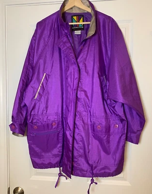 Komitor Windbreaker Jacket -Vintage 80s 90s Jacket - Size 18/20 - Purple  - NWOT - Image 1 of 4