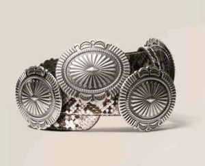 Ariat Snake Skin Print Oval Concho - Accessories Belt Ladies - A1532297 Sz S - Picture 1 of 4
