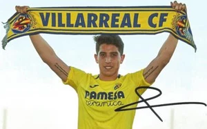 VILLARREAL: SANTIAGO CASERES FIRMADO 6x4 FOTO RETRATO + CERTIFICADO DE AUTENTICIDAD - Imagen 1 de 1