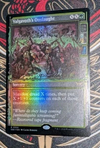 MTG *FOIL SHOWCASE *Duskmourn Rare VALGAVOTH'S ONSLAUGHT NM - Imagen 1 de 1