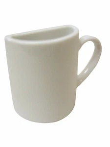 (30724) JARRON FLORERO VIOLETERO MUG PARTIDO PEQUEÑO PORCELANA BLANCO - Picture 1 of 1