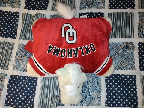 Oklahoma Sooners Large 18" Mascot Pillow Pet - NCAA Cover